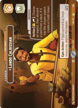 Star Wars Unlimited Lando Calrissian Leader Card
