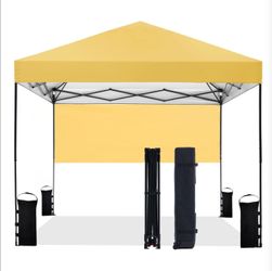 Yellow Pop-Up Canopy Tent with Sidewall