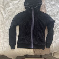Lululemon Black Furry Reversible Hooded Jacket S