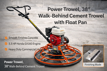 38” Walk Behind Power Trowel Concrete Finisher Float Pan Honda GX160 5.5HP