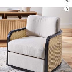 Better Homes & Gardens Better Homes & Gardens Springwood Cane Swivel Accent Chair, Charcoal