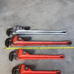 Ridgid pipe wrenchs (2) 24', 18", and 14"