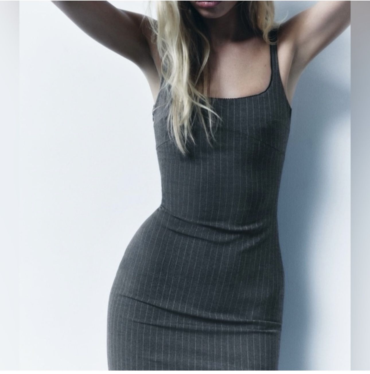 Zara Charcoal Pinstripe Mini Dress - ampdigital.org