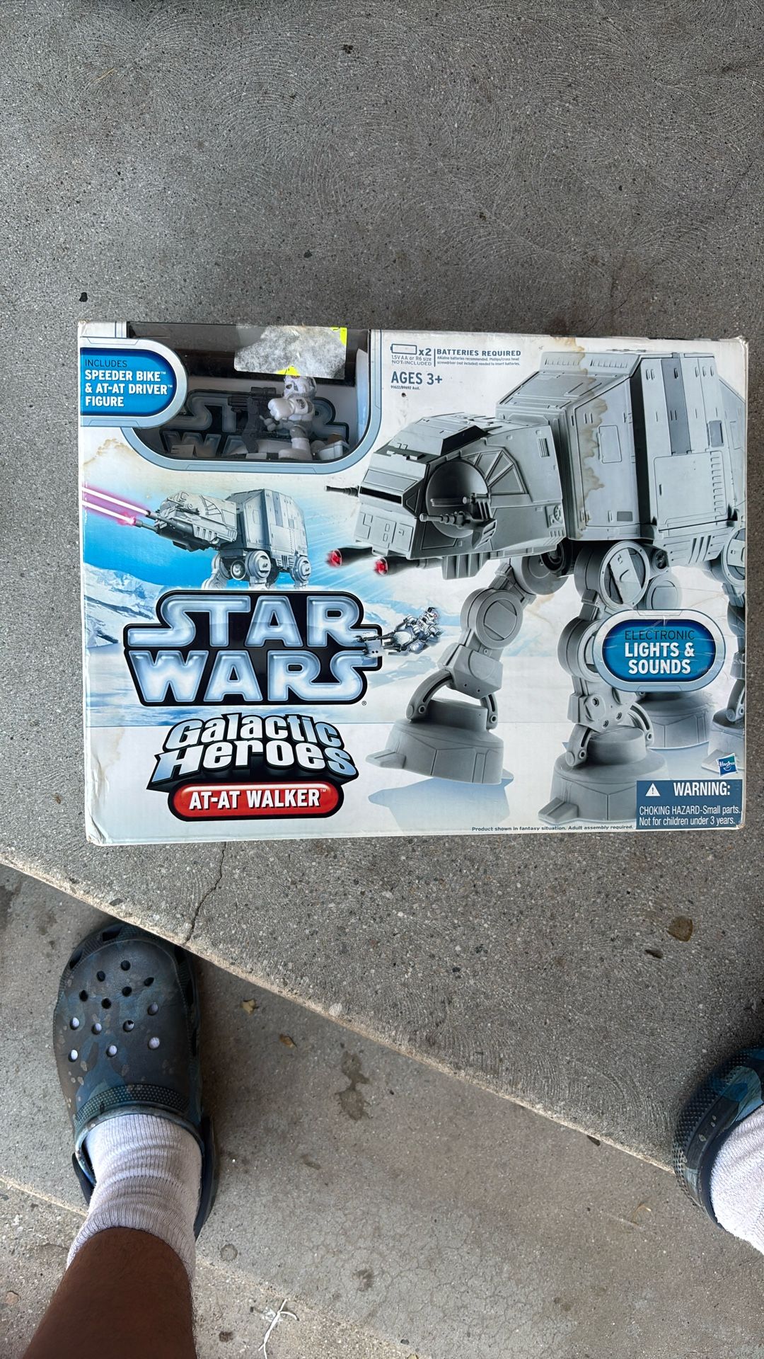 Star Wars Galactic Heroes AT-AT WALKER w/ Speeder Bike Lights & Sound Hasbro