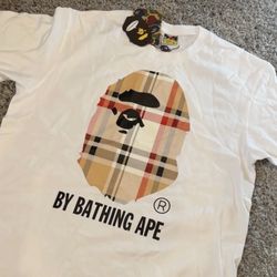 White Burberry X Bape T-shirt 
