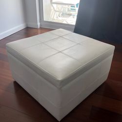 Faux Leather Ottoman