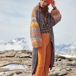 FREE PEOPLE Birds Of A Feather Longline Cardigan Cusco Combo