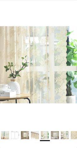 Sheer curtain panels and rods