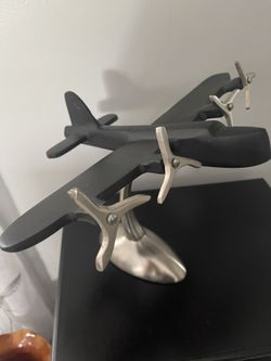 Matte Black and Silver Metal Model Airplane Decor. Jupiter