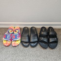 Tie Dye Champion And Adidas Slides Target Sandals Men's Size 12