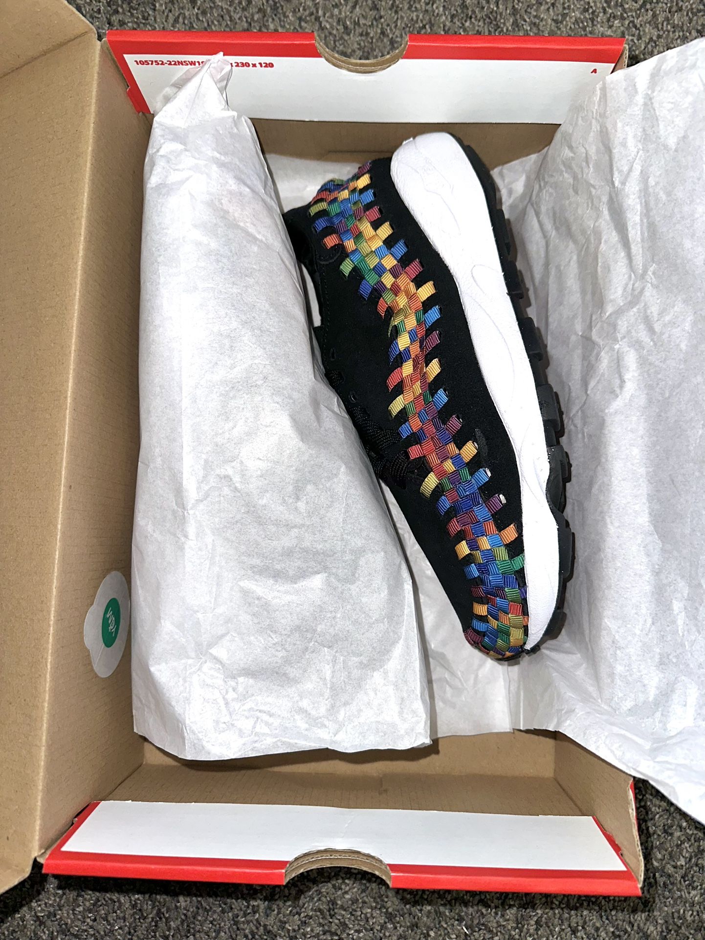 Nike Air Footscape Woven Rainbow Black Women Unisex Sz W 9.5/M 8 FB1959-002