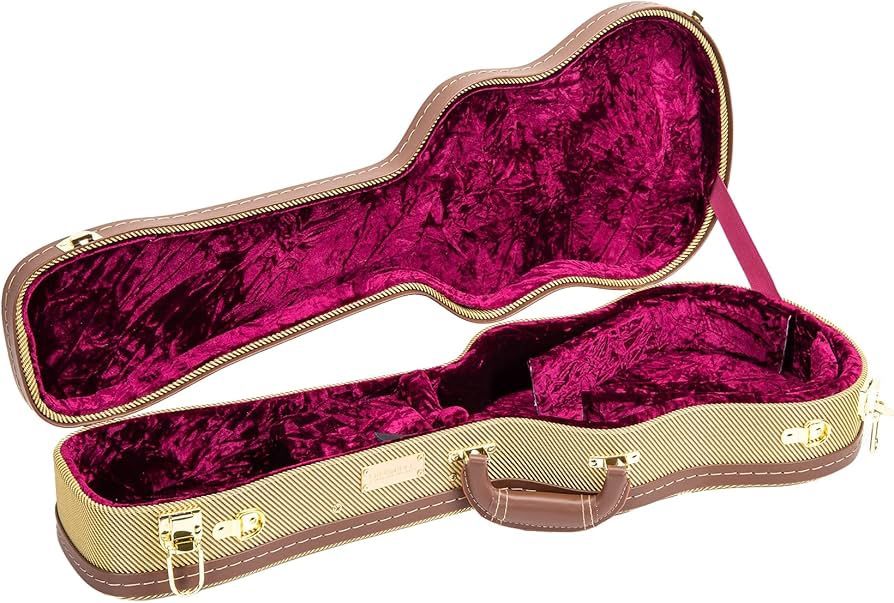 Crossrock Deluxe Hard-shell Wood Case for Soprano Ukuleles, Backpack Style, Tweed (CRW700SUTW-2)