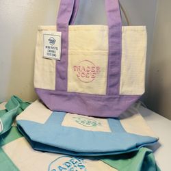 Trader Joe's Mini Pastel Canvas Tote Bag (3)