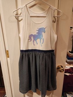 Girls Unicorn Dress XXL 16