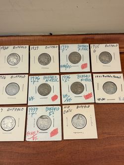 Lot of 11 Buffalo Nickels 1920–1937