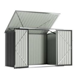 Homall 6' x 3' Patio Metal Shed Outdoor Trash Storage Shed with Lockable Doors and Easy Lift Hinges, Black brand new in box  Warehouse Address:  2745 