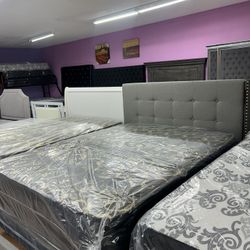Queen Bed $399 Bed Frame + Mattress Set 