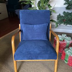 Accent Chair with Solid Wood Frame & Plush PU Upholstery - Low-Profile Lounge Armchair with Thick Cushion, 300lb Capacity Compact Seating for Living R