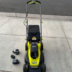 RYOBI ONE+ HP 18V Brushless 16 in. Cordless Battery Walk Behind Push Lawn Mower with (1) 4.0 Ah Batt