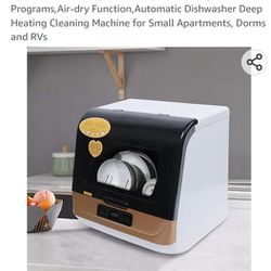 Portable Countertop Dishwasher, 4 Washing Programs,Air-dry Function,Automatic Dishwasher Deep Heating Cleaning Machine for Small Apartments, Dorms and