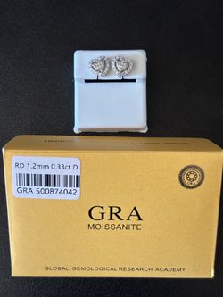925 Sterling Silver Heart Moissanite Stud Earrings 💖 GRA Certified