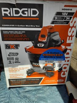 Ridgid 9 Gallon Cordless Shop Vac NO BATTERY OR CHARGER