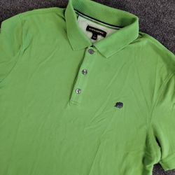 Banana Republic Polo Shirt Mens Large Elephant Logo Green Short Sleeve Golf Prep