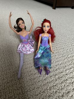 Ballerina and Ariel Barbies 