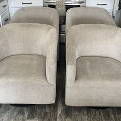 4 Awesome Oatmeal SWIVEL Chairs