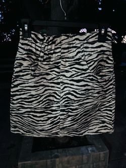 Zara Zebra-Print Mini Skirt - Black & White Size S