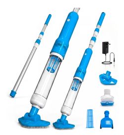 BRAND NEW-UNUSED-UNOPENED 3-in-1 Cordless Pool Vacuum, Handheld Spa Hot Tub Vacuum w/3 Brush Heads, 9.25 GPM Powerful Suction, 70 Mins Running Time, 6