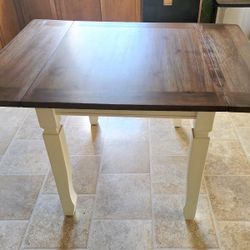 3-Piece Indoor Dining Set, Includes Drop-Leaf Table and Chairs, Walnut/Antique White