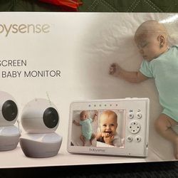 Baby Monitor, Babysense 4.3" Split Screen, Video Baby Monitor with Two Cameras and Audio, Remote PTZ, 960ft Range (Open Space), Adjustable Night Light