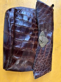 Vintage Genuine Alligator Leather Handbag | “Alligator Bags by Jurrez – 20-13” Label | Brown Exotic Leather Purse | Rare Collectible