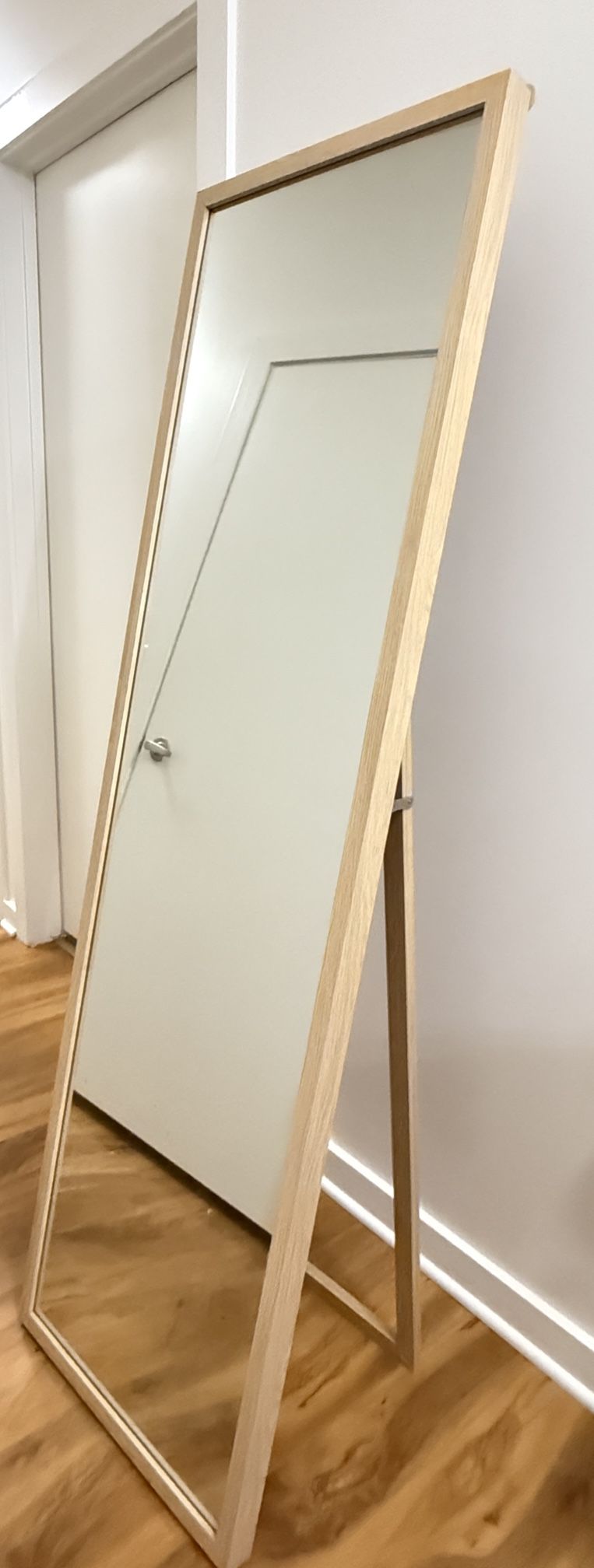 Full-Length Standing Mirror with Wooden Frame