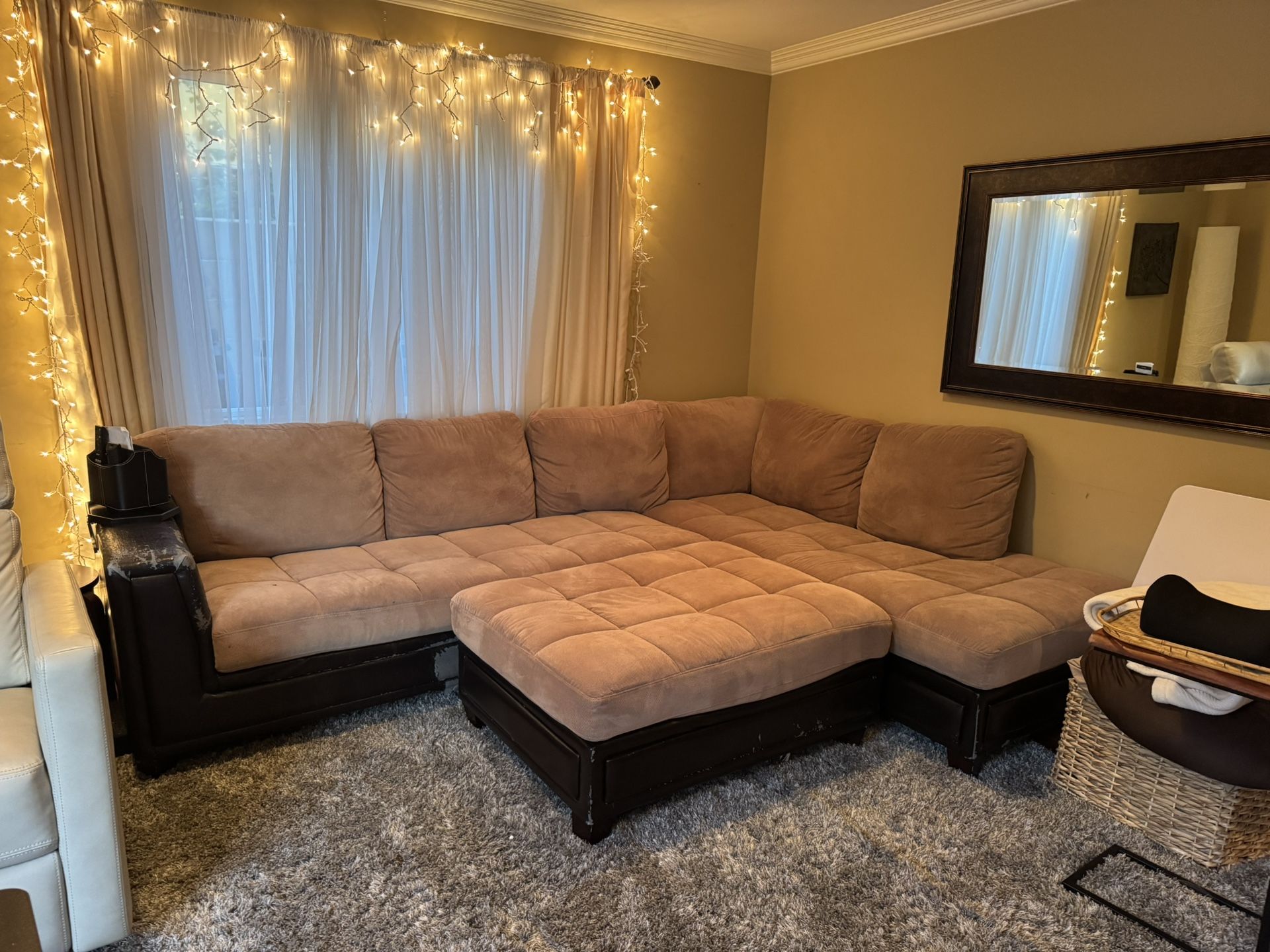 Microfiber Sectional Couch L Shaped