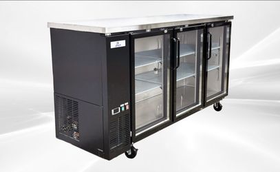 NSF 72 ins Beer Bar Glass Door Refrigerator Black case UBB24-72G