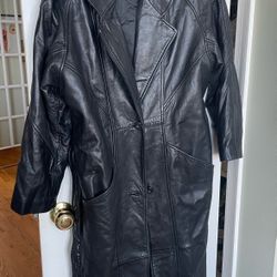 Women’s Long Leather Coat 