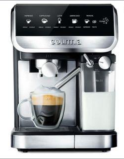 Gourmia 8-in-1 One-Touch Espresso, Cappuccino, Latte & Americano Maker
