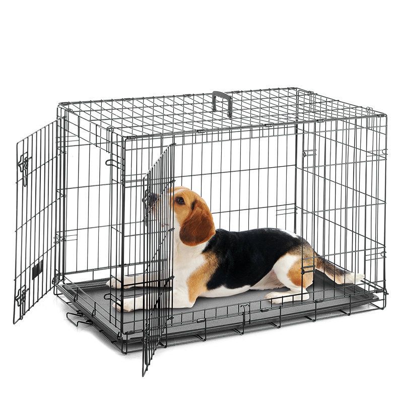 24” Medium size dog crate double doors cage 24”x17”x20”