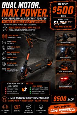 Dual Motor Electric Scooter – High Performance – Brand New