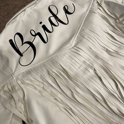 Pleather Fringe Bride Coat
