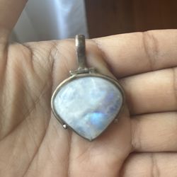 moonstone pendant  blue glow