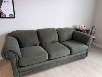Green Fabric 3-Seat Sofa