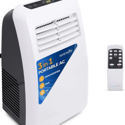 SereneLife - 3-in-1 Portable Air Conditioner with Built-in Dehumidifier Function,Fan Mode, Remote Control, Complete Window Mount Exhaust Kit - SLPAC8