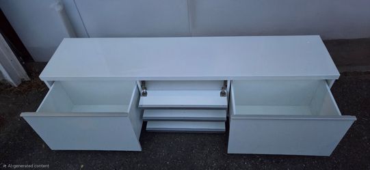 IKEA  BESTÅ BURS TV unit, high gloss white