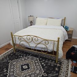 Queen Size Bed Frame Gold