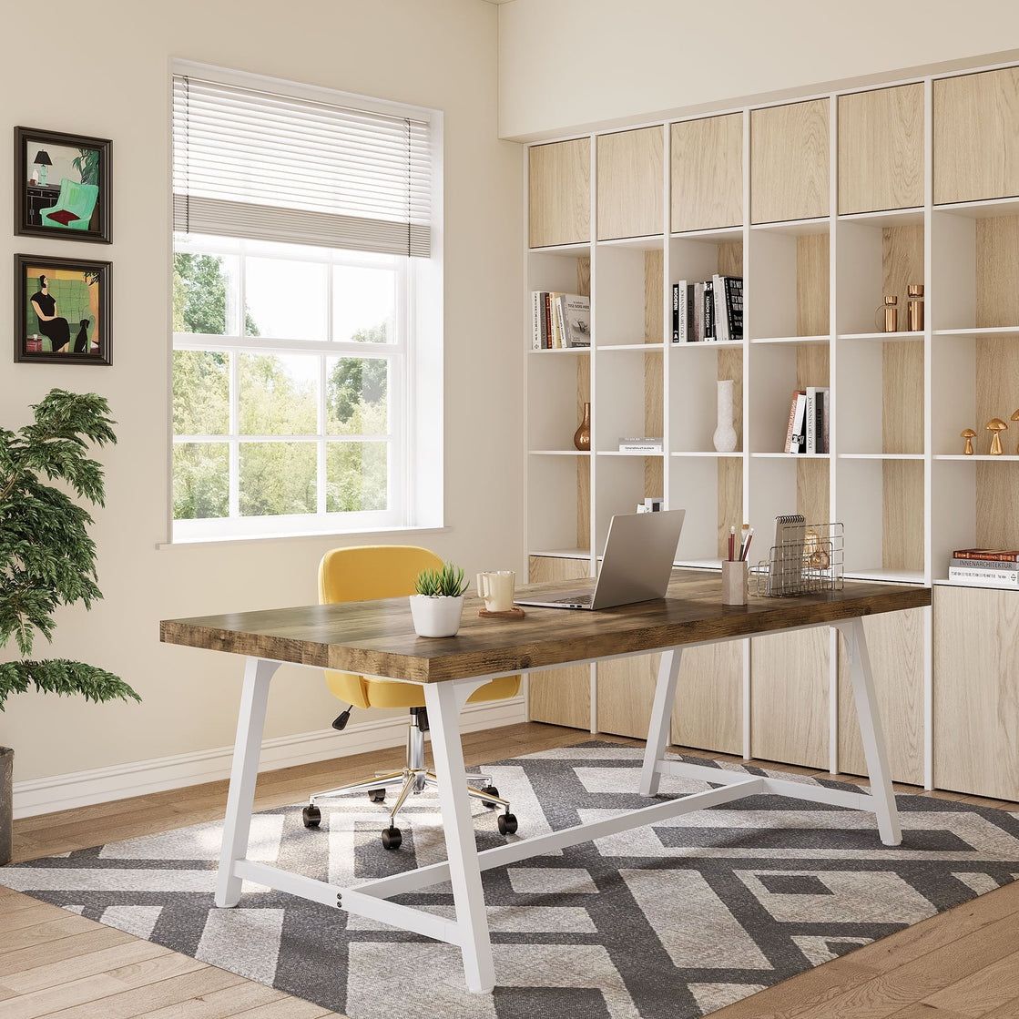 F2066 6FT Conference Table 70.8” Executive Desk Office Computer Meeting Table