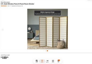 🔥 6 FT. GOLD WINDOW PANE ROOM DIVIDER – $145 🔥  6-Panel Gold Room Divider / Decorative Screen   Brand new in box