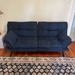 Navy Blue Loveseat/BED w/Adjustable Back & Arm Rests